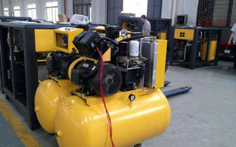 Knapsack frequency converter application supplying in air compressor