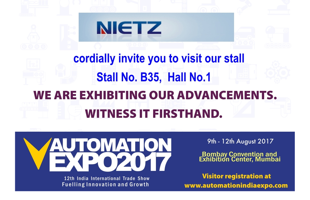 Nietz look forward to meet you at India Automation Expo 2017
